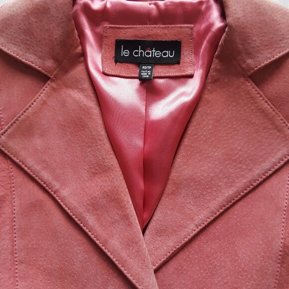 Le Chateau Pink Suede Jacket, Small - Picture 3 of 10